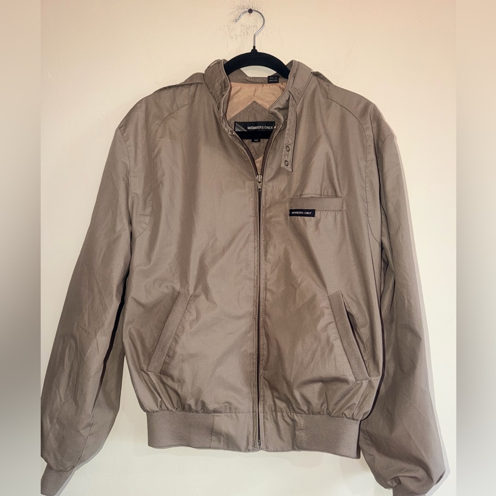 Members Only Tan Windbreaker Jacket